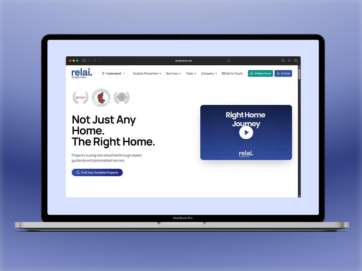 Relai portfolio page mockup