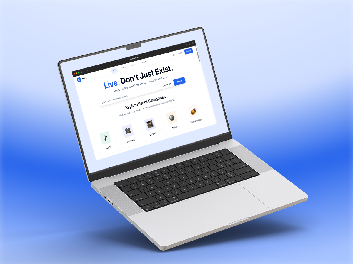 Tuvo landing page mockup